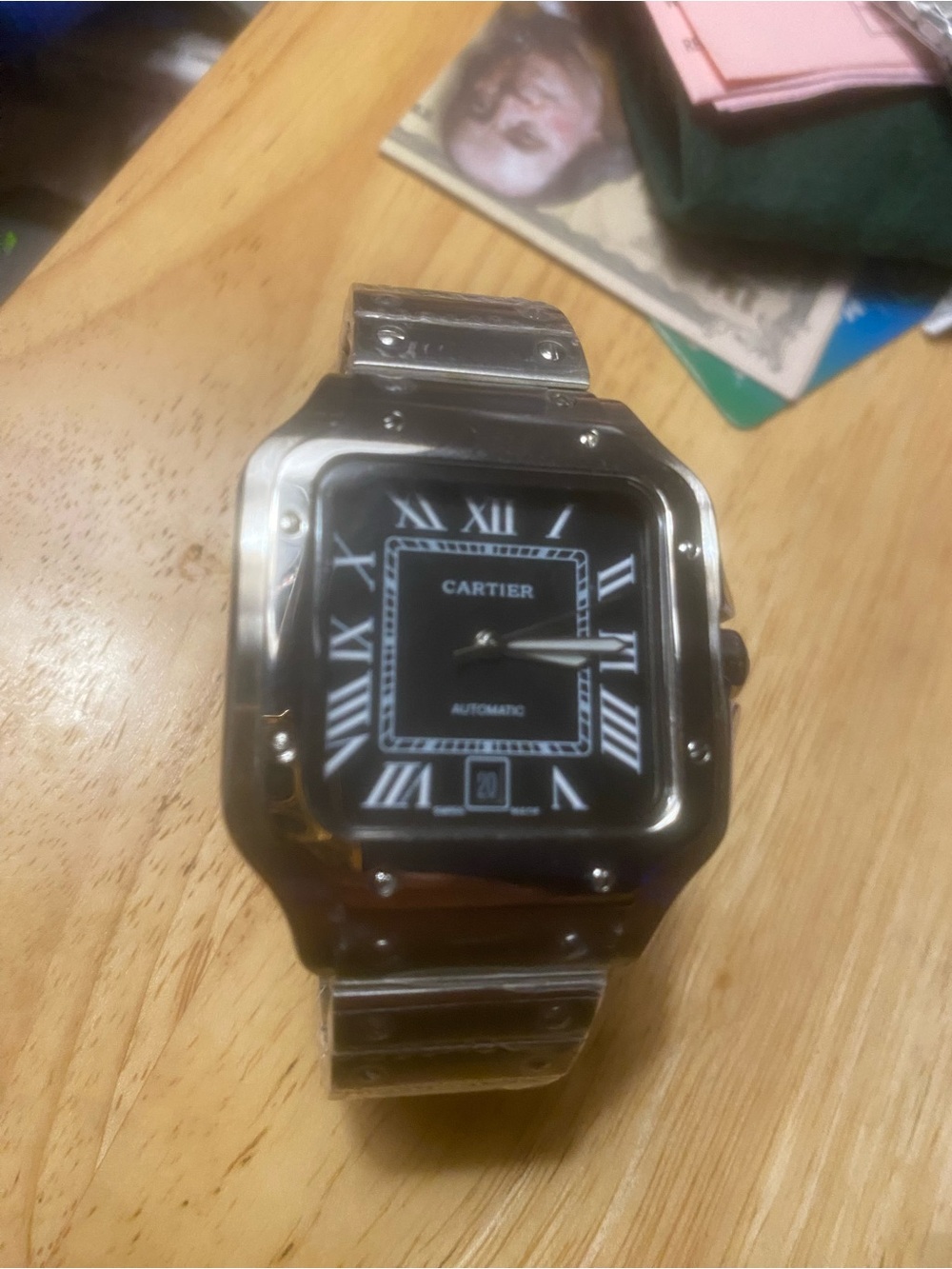 New Cartier Men's Stainless Steel Watch — Black Dial
